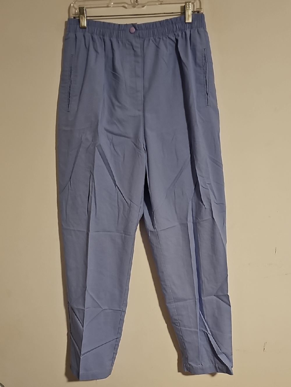 Karen Scott Light Periwinkle Elastic-Waist Straight Dress Pants